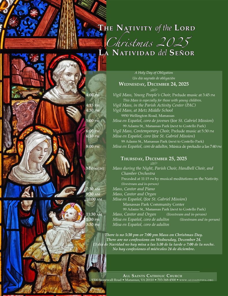 All Saints Catholic Church - 2025 Christmas Mass Schedule